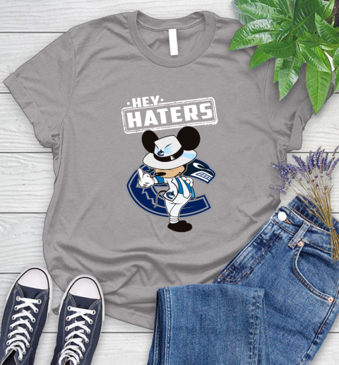 NHL Hey Haters Mickey Hockey Sports Vancouver Canucks Women's T-Shirt 5