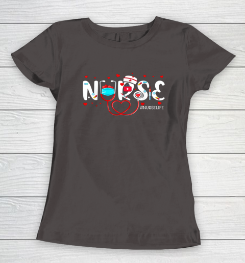 Nurse Cute Valentine's Day Valentine Heart Nurse Stethoscope Women's T-Shirt 5
