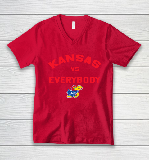 Kansas Jayhawks Vs Everybody V-Neck T-Shirt 3