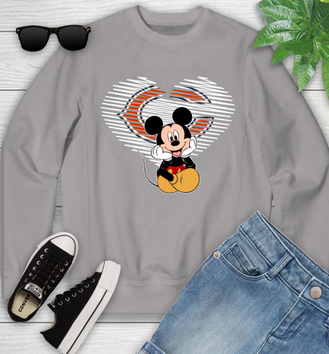NFL Chicago Bears The Heart Mickey Mouse Disney Football T Shirt_000 Youth Sweatshirt 3