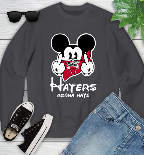 NBA Chicago Bulls Haters Gonna Hate Mickey Mouse Disney Basketball T Shirt Youth Sweatshirt 5