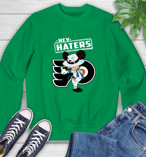 NHL Hey Haters Mickey Hockey Sports Philadelphia Flyers Sweatshirt 7