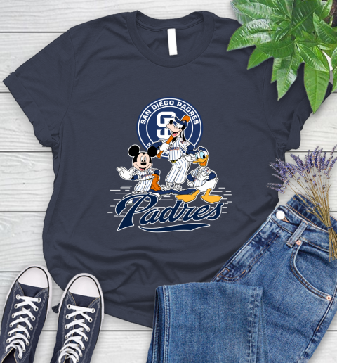 MLB San Diego Padres Mickey Mouse Donald Duck Goofy Baseball T Shirt Women's T-Shirt 14