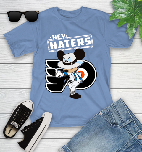 NHL Hey Haters Mickey Hockey Sports Philadelphia Flyers Youth T-Shirt 15