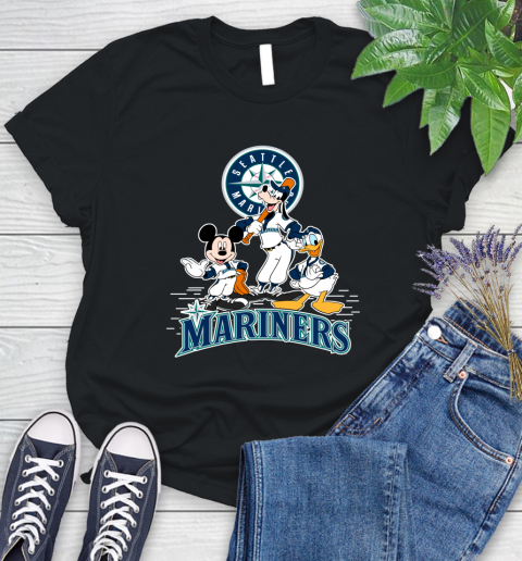 MLB Seattle Mariners Mickey Mouse Donald Duck Goofy Baseball T Shirt Women's T-Shirt
