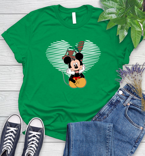 MLB Cleveland Indians The Heart Mickey Mouse Disney Baseball T Shirt_000 Women's T-Shirt 9