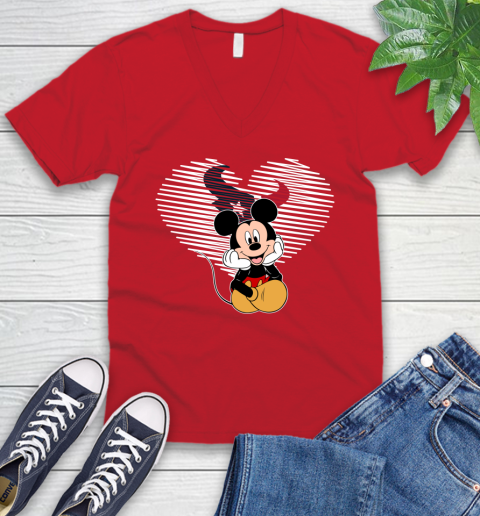 NFL Houston Texans The Heart Mickey Mouse Disney Football T Shirt_000 V-Neck T-Shirt 6