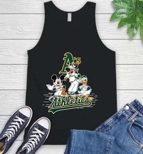 MLB Oakland Athletics Mickey Mouse Donald Duck Goofy Baseball T Shirt Tank Top