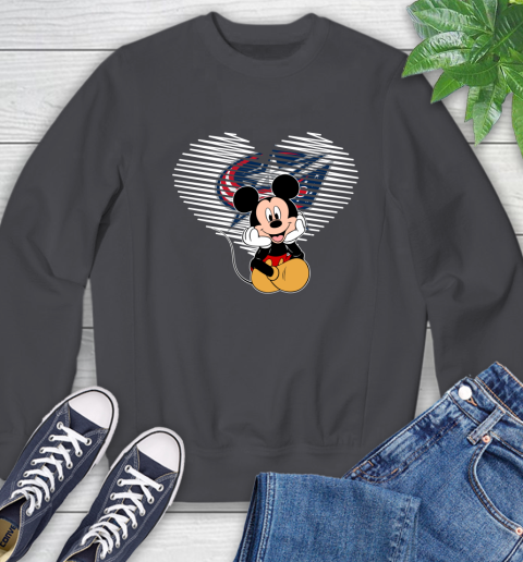 NHL Columbus Blue Jackets Carolina Hurricanes The Heart Mickey Mouse Disney Hockey Sweatshirt 6