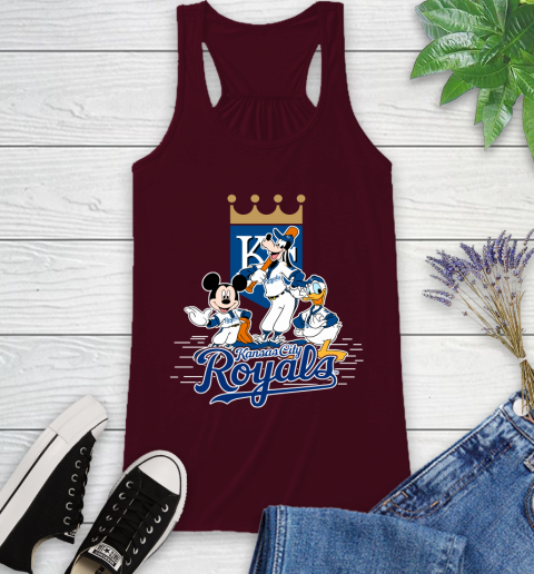 MLB Kansas City Royals Mickey Mouse Donald Duck Goofy Baseball T Shirt Racerback Tank 2