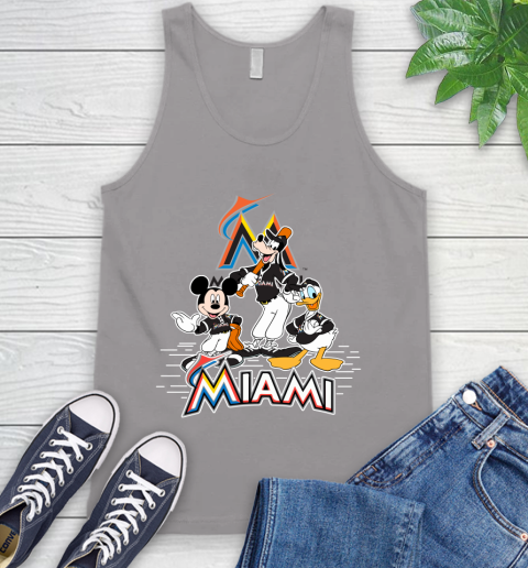 MLB Miami Marlins Mickey Mouse Donald Duck Goofy Baseball T Shirt Tank Top 3