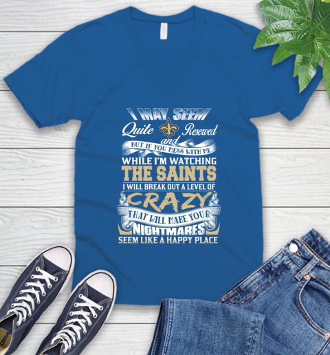 New Orleans Saints NFL Football Don't Mess With Me While I'm Watching My Team V-Neck T-Shirt 5