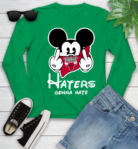 NBA Chicago Bulls Haters Gonna Hate Mickey Mouse Disney Basketball T Shirt Youth Long Sleeve 7