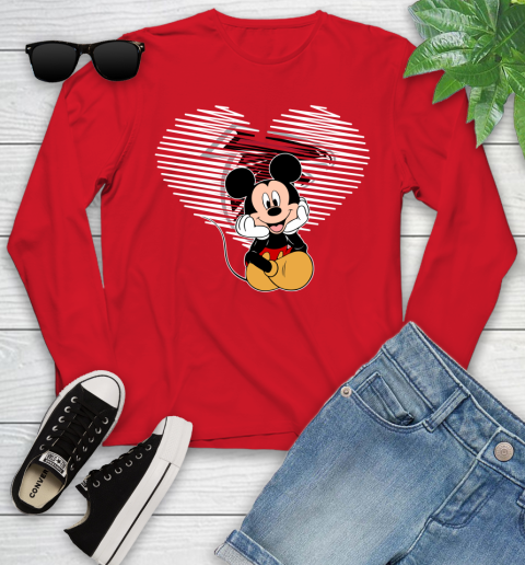 NFL Atlanta Falcons The Heart Mickey Mouse Disney Football T Shirt_000 Youth Long Sleeve 11