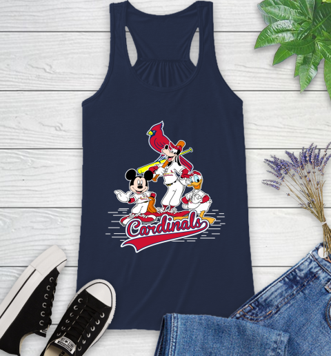 MLB St.Louis Cardinals Mickey Mouse Donald Duck Goofy Baseball T Shirt Racerback Tank 9