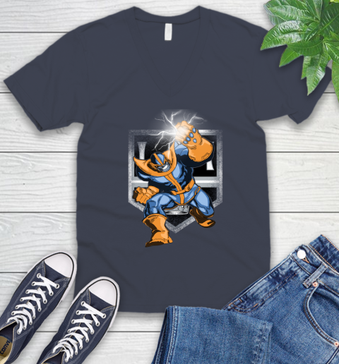 Los Angeles Kings NHL Hockey Thanos Avengers Infinity War Marvel V-Neck T-Shirt 8