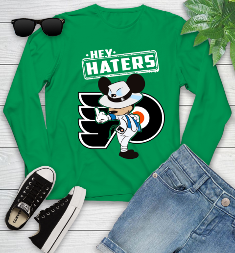 NHL Hey Haters Mickey Hockey Sports Philadelphia Flyers Youth Long Sleeve 7