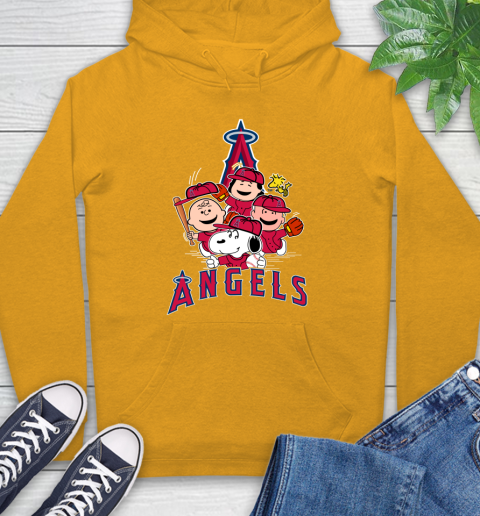 MLB Los Angeles Angels Snoopy Charlie Brown Woodstock The Peanuts Movie Baseball T Shirt_000 Hoodie 2