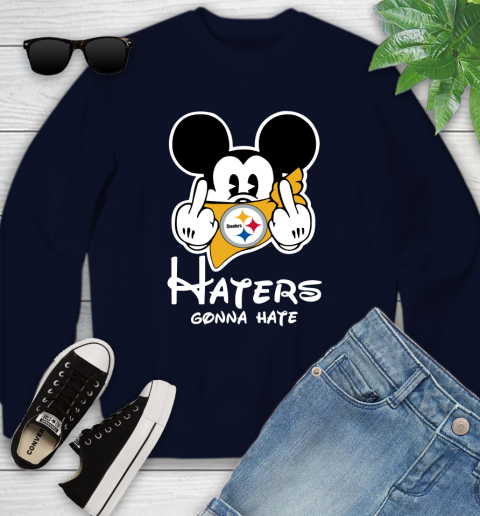 NFL Pittsburgh Steelers Haters Gonna Hate Mickey Mouse Disney Football T Shirt_000 Youth Sweatshirt 2