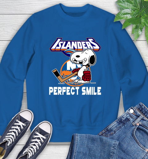 NHL New York Islanders Snoopy Perfect Smile The Peanuts Movie Hockey T Shirt Sweatshirt 9