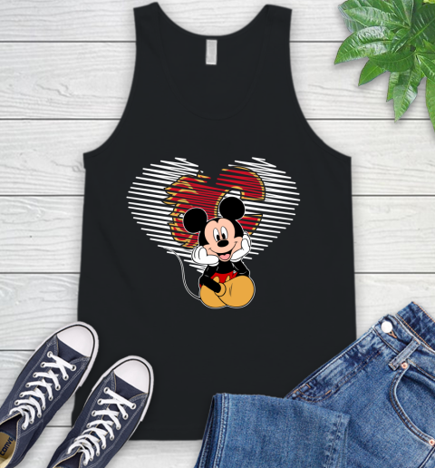 NHL Calgary Flames The Heart Mickey Mouse Disney Hockey Tank Top