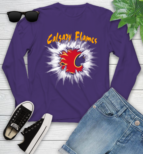 Calgary Flames NHL Hockey Adoring Fan Rip Sports Youth Long Sleeve 4