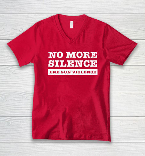 End Gun Violence Shirt Wear Orange Anti Gun No More Silence V-Neck T-Shirt 5