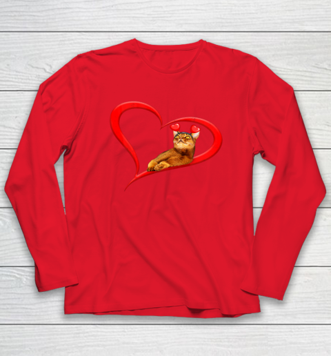 Funny Abyssinian Cat Valentine Pet Kitten Cat Lover Long Sleeve T-Shirt 14