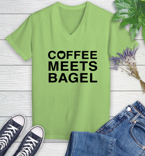 Coffee meets bagel Women's V-Neck T-Shirt 6