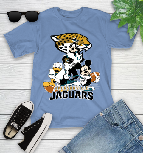 NFL Jacksonville Jaguars Mickey Mouse Donald Duck Goofy Football Shirt Youth T-Shirt 15