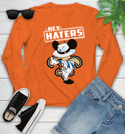 NFL Hey Haters Mickey Football Sports New Orleans Saints Youth Long Sleeve 3