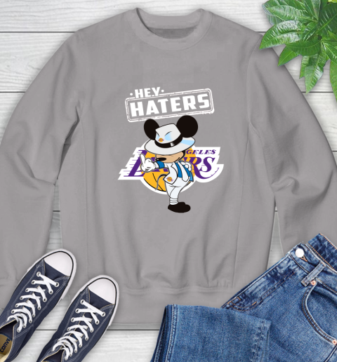 NBA Hey Haters Mickey Basketball Sports Los Angeles Lakers Sweatshirt 5