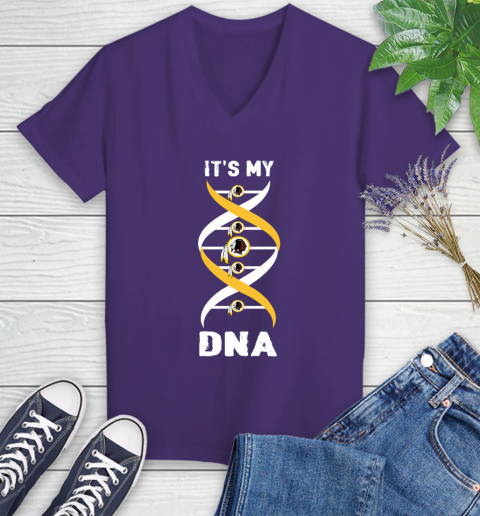 Washington Redskins NFL Football It's My DNA Sports Women's V-Neck T-Shirt 3