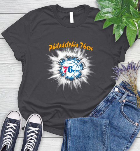 Philadelphia 76ers NBA Basketball Rip Sports Women's T-Shirt 8