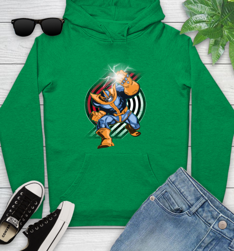 Portland Trail Blazers NBA Basketball Thanos Avengers Infinity War Marvel Youth Hoodie 9