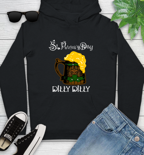 NFL New Orleans Saints St Patrick's Day Dilly Dilly Beer Football Sports Youth Hoodie