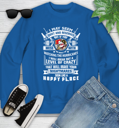 Carolina Hurricanes NHL Hockey Don't Mess With Me While I'm Watching My Team Sports Youth Sweatshirt 7