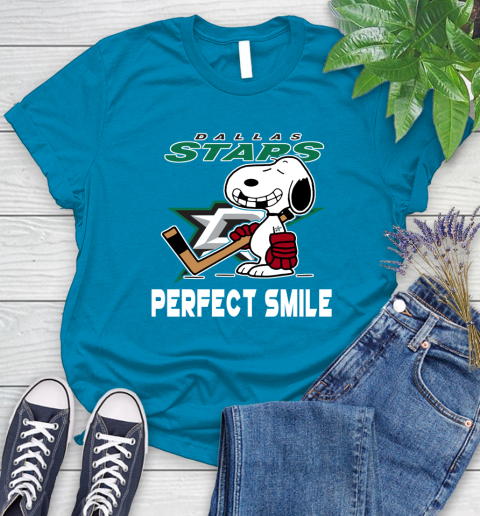 NHL Dallas Stars Snoopy Perfect Smile The Peanuts Movie Hockey T Shirt Women's T-Shirt 10