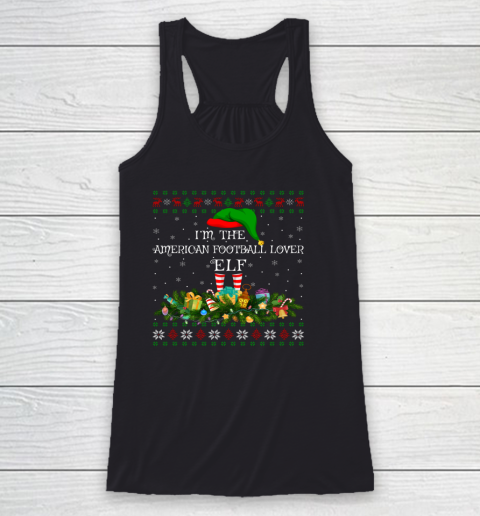 Matching Family Ugly American Football Lover Elf Christmas Racerback Tank