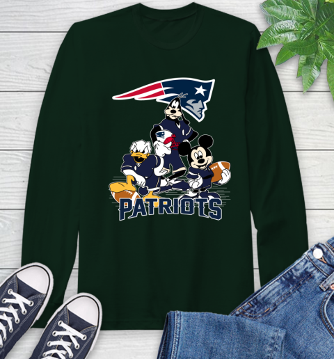 NFL New England Patriots Mickey Mouse Donald Duck Goofy Football Shirt Long Sleeve T-Shirt 7