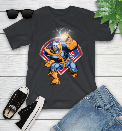 Philadelphia Phillies MLB Baseball Thanos Avengers Infinity War Marvel Youth T-Shirt