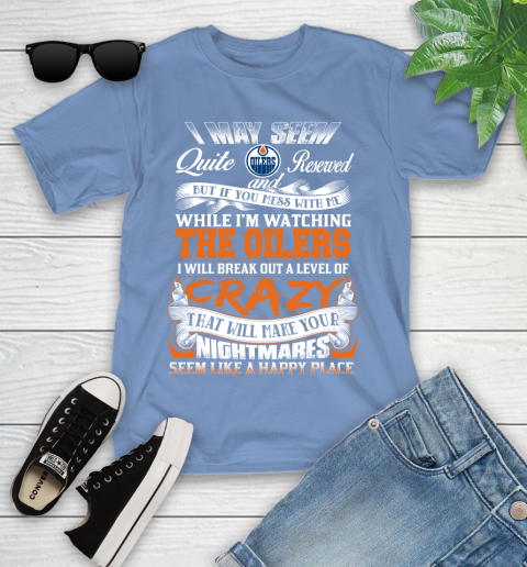 Edmonton Oilers NHL Hockey Don't Mess With Me While I'm Watching My Team Youth T-Shirt 15