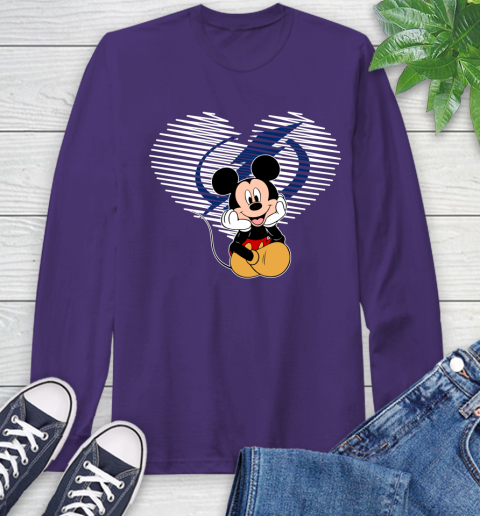 NHL Tampa Bay Lightning The Heart Mickey Mouse Disney Hockey Long Sleeve T-Shirt 5