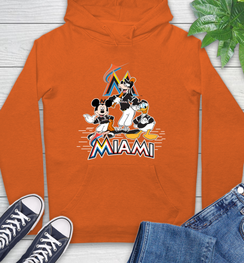MLB Miami Marlins Mickey Mouse Donald Duck Goofy Baseball T Shirt Hoodie 4