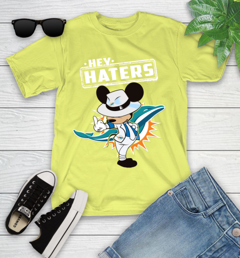 NFL Hey Haters Mickey Football Sports Miami Dolphins Youth T-Shirt 10