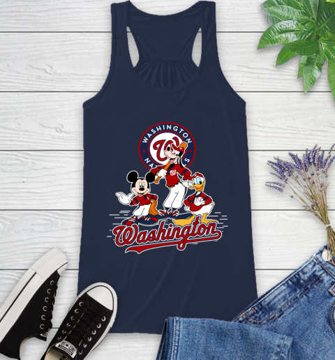 MLB Washington Nationals Mickey Mouse Donald Duck Goofy Baseball T Shirt Racerback Tank 9