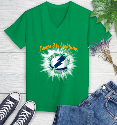 Tampa Bay Lightning NHL Hockey Adoring Fan Rip Sports Women's V-Neck T-Shirt 5