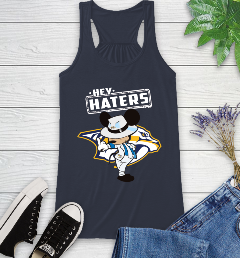 NHL Hey Haters Mickey Hockey Sports Nashville Predators Racerback Tank 10