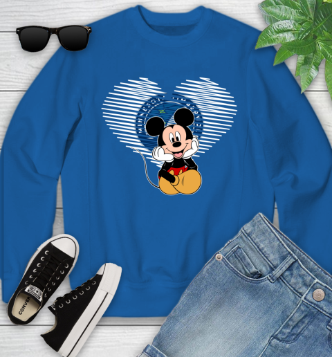 NBA Minnesota Timberwolves The Heart Mickey Mouse Disney Basketball Youth Sweatshirt 7