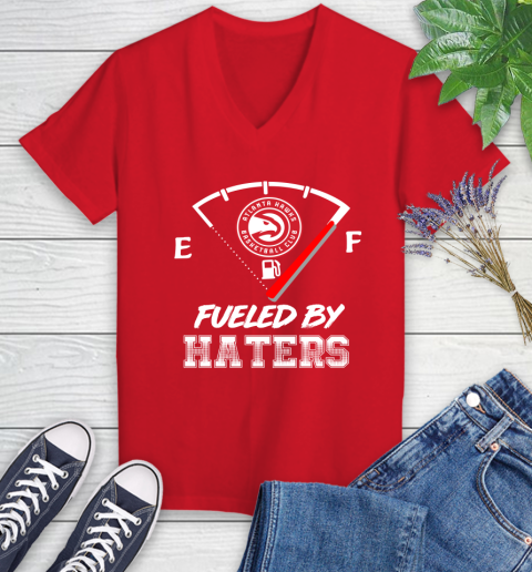 Atlanta Hawks NBA Basketball Fueled By Haters Sports Women's V-Neck T-Shirt 11
